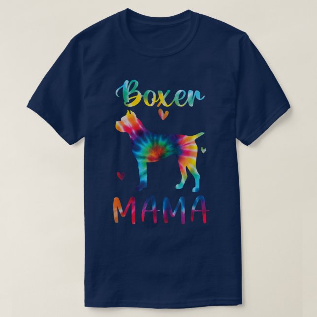 Autismus Bewusstsein Boxer Mama Gefärbte Krawatte  T-Shirt (Design vorne)
