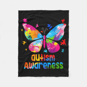 Autismus-Bewusstsein Buntes Schmetterling-Puzzle Fleecedecke