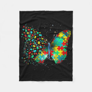 Autismus Bewusstsein Butterfly Peace Lover Geschen Fleecedecke