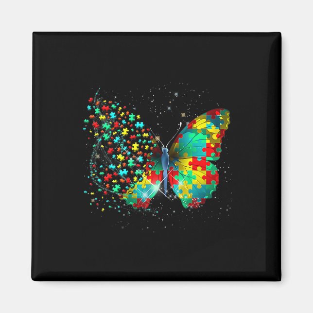 Autismus Bewusstsein Butterfly Peace Lover Geschen Magnet (Vorne)