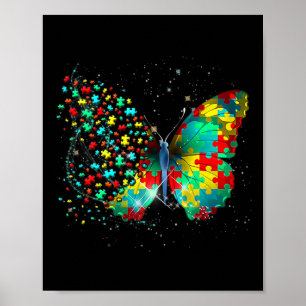 Autismus Bewusstsein Butterfly Peace Lover Geschen Poster
