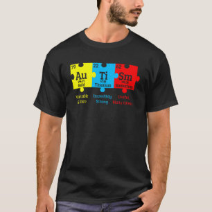 Autismus-Bewusstsein Chemisches Puzzle-Element Wer T-Shirt