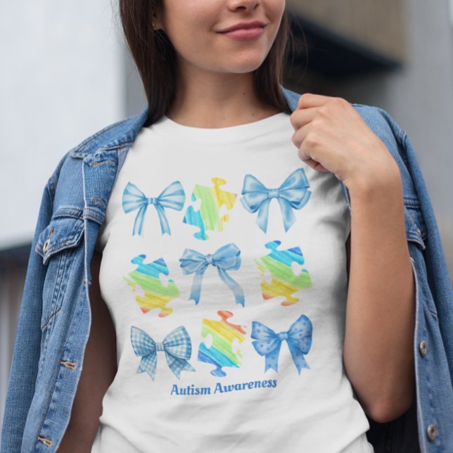 Autismus Bewusstsein Coquette Design Autismus Mama T-Shirt (Von Creator hochgeladen)