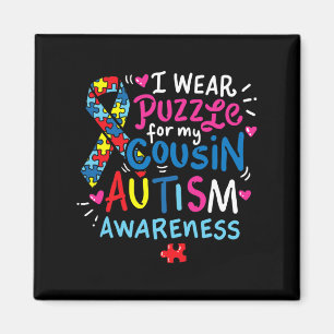 Autismus Bewusstsein Cousin Geschenk T-Shirt Magnet