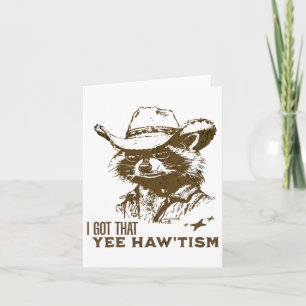 Autismus Bewusstsein Cowboy Raccoon Ich Got, dass Karte