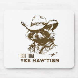 Autismus Bewusstsein Cowboy Raccoon Ich Got, dass  Mousepad