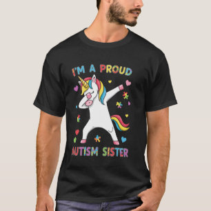 Autismus-Bewusstsein Dabbing-Einhorn-Mädchen Stolz T-Shirt