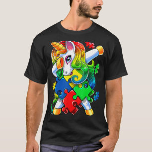 Autismus-Bewusstsein Dabbing-Einhorn-Puzzleteil fü T-Shirt