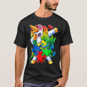 Autismus-Bewusstsein Dabbing-Einhorn-Puzzleteil Fü T-Shirt