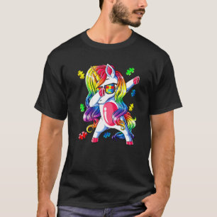 Autismus-Bewusstsein Dabbing-Einhorn-Puzzleteil-Mä T-Shirt