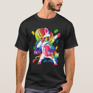 Autismus-Bewusstsein Dabbing-Einhorn-Puzzleteil-Mä T-Shirt