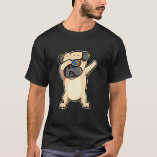 Autismus-Bewusstsein Dabbing Mops Hund Sonnenbrill T-Shirt