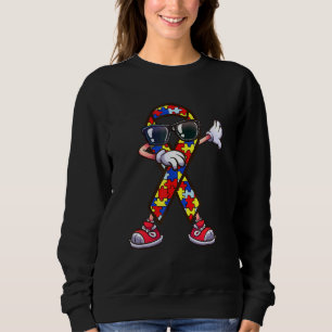 Autismus Bewusstsein Dabbing Ribbon Puzzle Stückch Sweatshirt