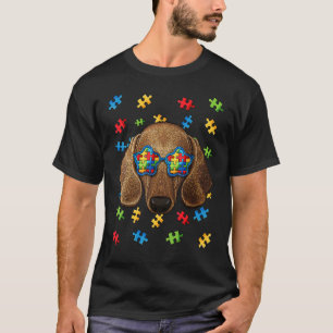 Autismus-Bewusstsein Dachshund Puzzle Sonnenbrille T-Shirt