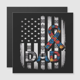 Autismus-Bewusstsein Dad USA-Flagge Vatertag Magnetkarte