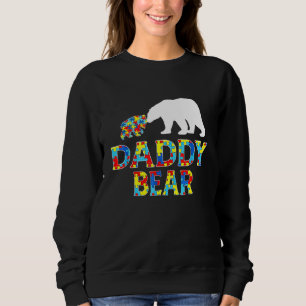 Autismus Bewusstsein Daddy Bären Puzzle Unterstütz Sweatshirt