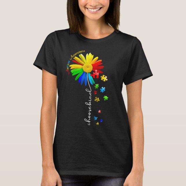 Autismus Bewusstsein Daisy Blume Kind wählen T-Shirt (Vorderseite)