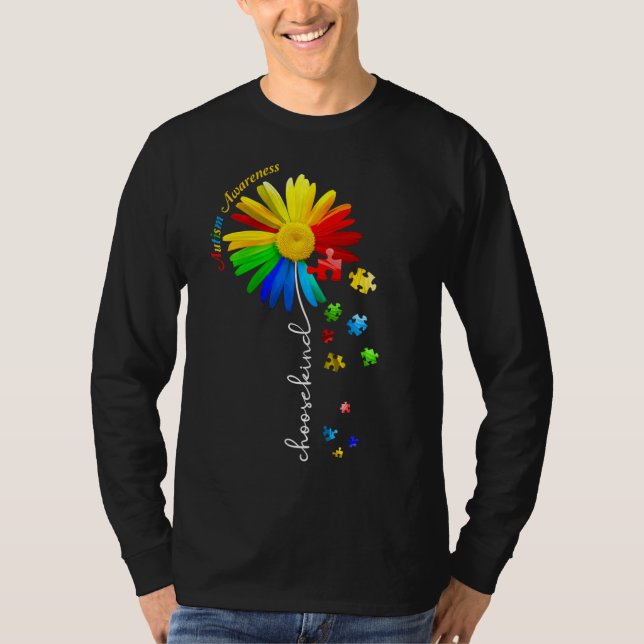 Autismus Bewusstsein Daisy Blume Kind wählen T-Shirt (Vorderseite)