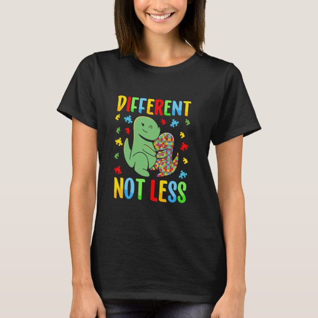 Autismus-Bewusstsein Dino Dinosaurier Mutter Kind  T-Shirt (Vorderseite)