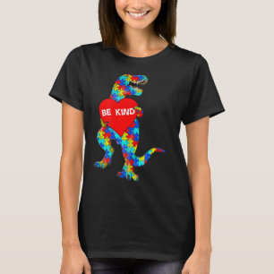 Autismus Bewusstsein Dinosaurier be Kind Puzzle T  T-Shirt