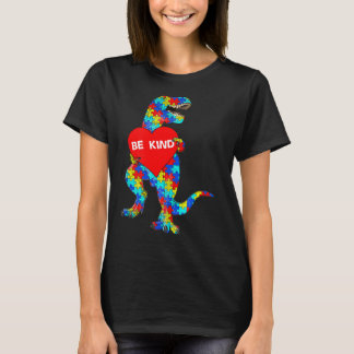 Autismus Bewusstsein Dinosaurier be Kind Puzzle T T-Shirt