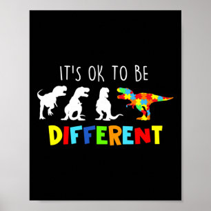 Autismus Bewusstsein Dinosaurier Kid Boys sein Ok Poster