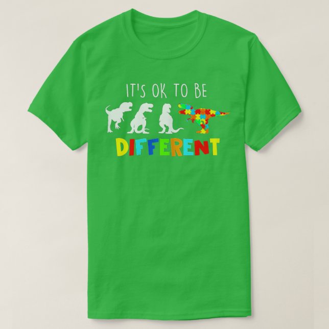 Autismus Bewusstsein Dinosaurier Kid Boys sein Ok  T-Shirt (Design vorne)