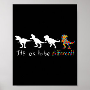 Autismus-Bewusstsein Dinosaurier Kind Jungen Es is Poster