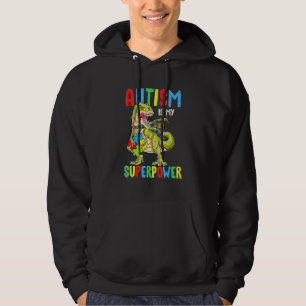Autismus Bewusstsein Dinosaurier T Rex Herz Puzzle Hoodie