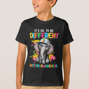 Autismus Bewusstsein Elefant Blume sein Ok zu unte T-Shirt