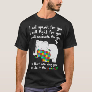 Autismus Bewusstsein Elefant Mama Lehrer ich sprec T-Shirt