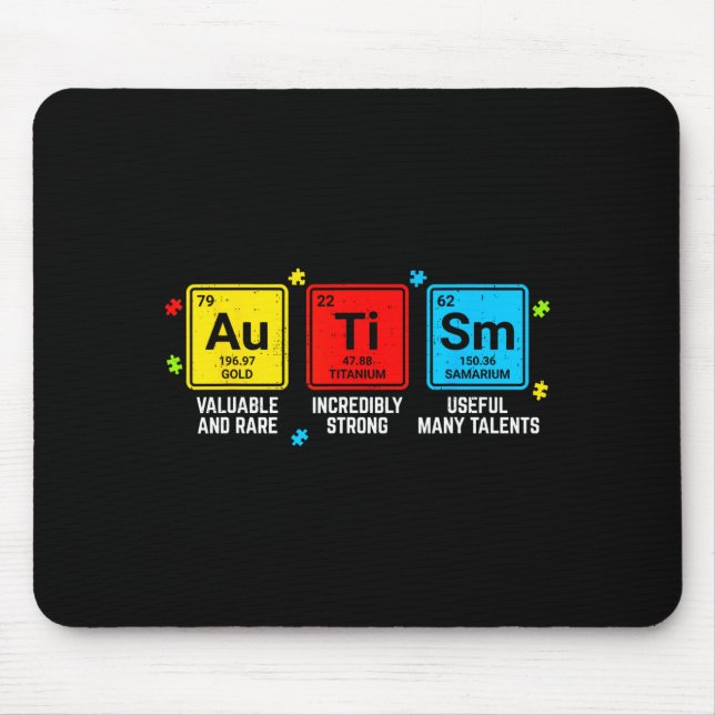 Autismus-Bewusstsein Elemente Periodensystem ASD M Mousepad (Vorne)