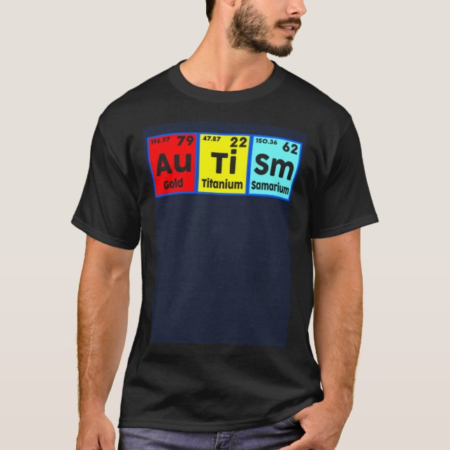 Autismus-Bewusstsein Elemente Periodensystem Fraue T-Shirt (Vorderseite)