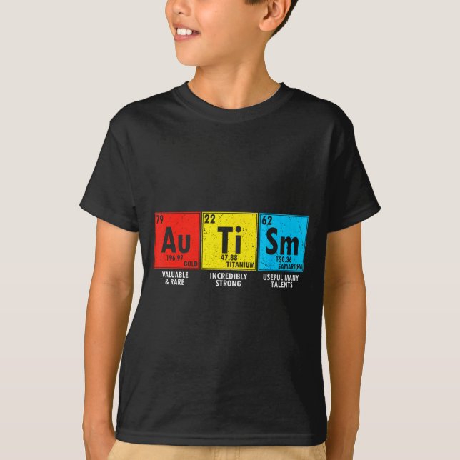 Autismus-Bewusstsein Elemente Periodensystem Männe T-Shirt (Vorderseite)