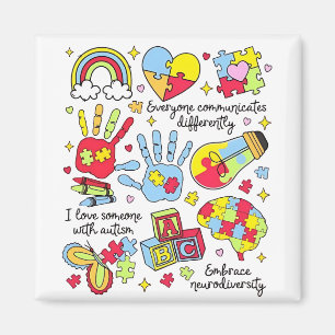 Autismus Bewusstsein Embrace Diversity Neuro-Inklu Magnet