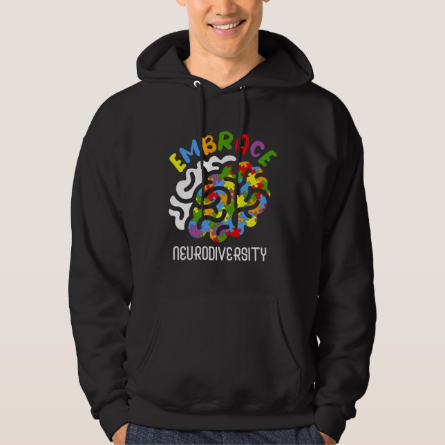 Autismus Bewusstsein Embrace Neurodiversity Autism Hoodie (Vorderseite)