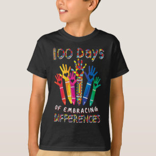Autismus Bewusstsein Embrace Unterschiede 100 Tage T-Shirt