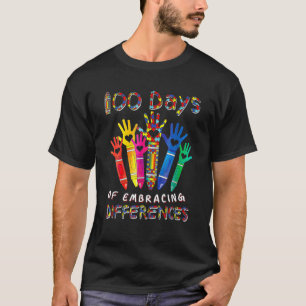 Autismus Bewusstsein Embrace Unterschiede 100 Tage T-Shirt