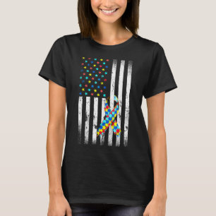 Autismus Bewusstsein erschüttert amerikanisches Fl T-Shirt