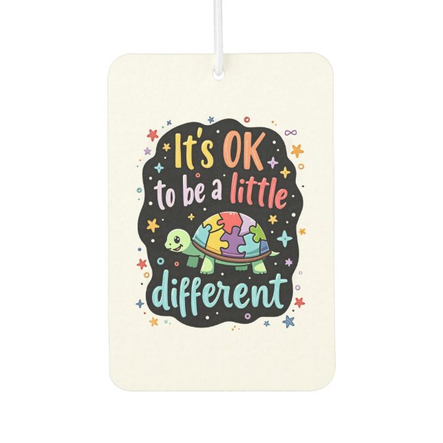 Autismus-Bewusstsein Es ist gut, ein bisschen ande Autolufterfrischer (Vorderseite)