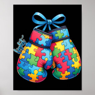 Autismus-Bewusstsein Family-Boxhandschuhe Autismus Poster