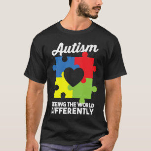 Autismus-Bewusstsein Farbige Puzzleteile T-Shirt