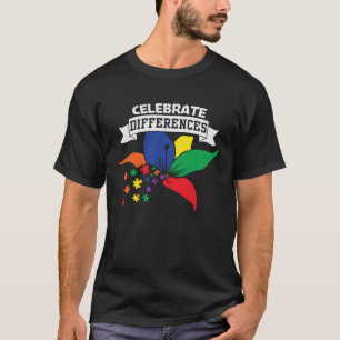 Autismus-Bewusstsein Feiern Sie Unterschiede Unter T-Shirt