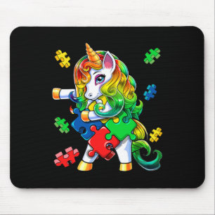 Autismus Bewusstsein Flossen Unicorn Puzzle Piece Mousepad