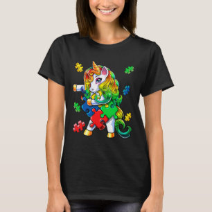 Autismus Bewusstsein Flossen Unicorn Puzzle Piece  T-Shirt