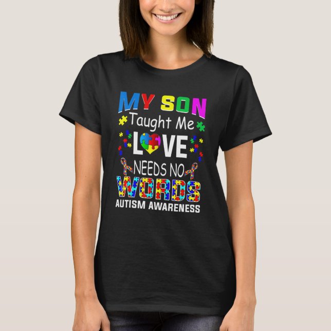 Autismus Bewusstsein Frauen Aspergers My Son T-Shirt (Vorderseite)