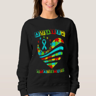 Autismus Bewusstsein Frauen Herzunterstützung Auti Sweatshirt