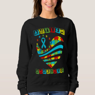 Autismus Bewusstsein Frauen Herzunterstützung Auti Sweatshirt