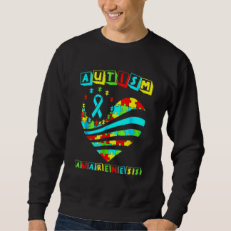 Autismus Bewusstsein Frauen Herzunterstützung Auti Sweatshirt