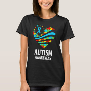 Autismus Bewusstsein Frauen Herzunterstützung Auti T-Shirt